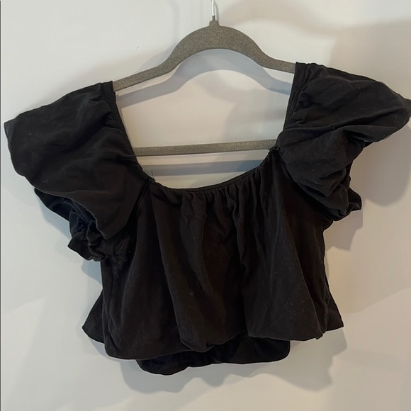 WE THE FREE Black Puff Sleeve Top - Picture 4 of 5